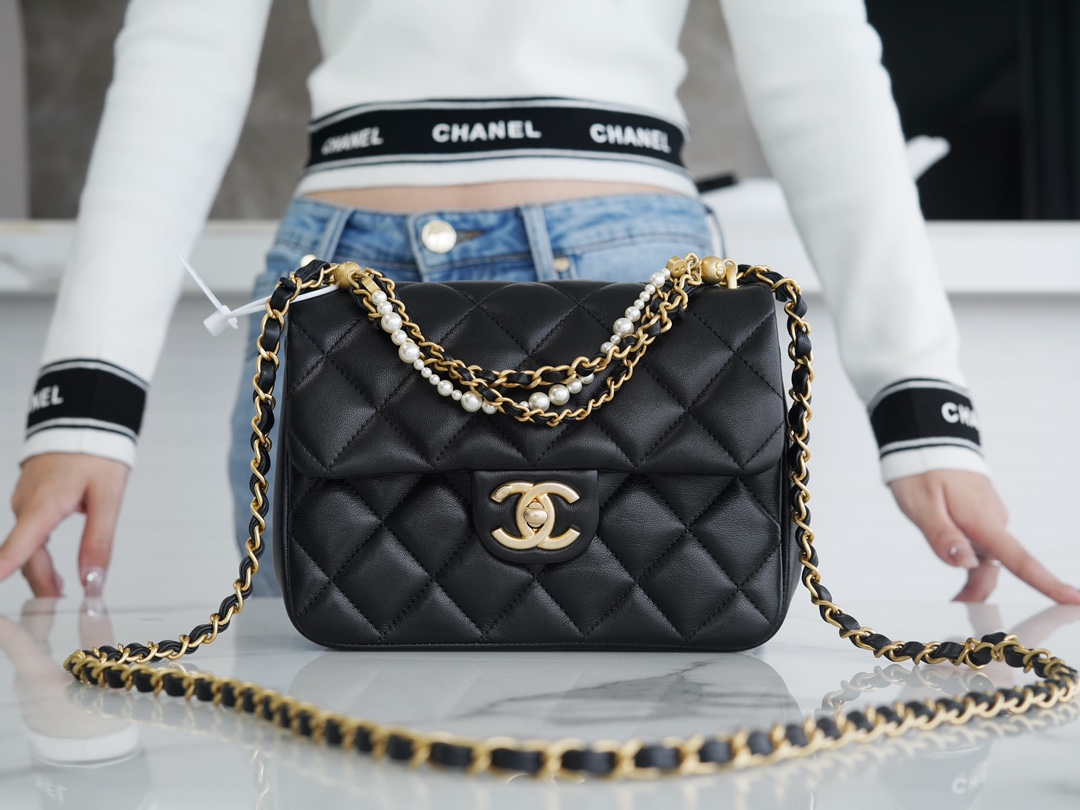 Ch@nel Flap Bag-12.5*17*5CM