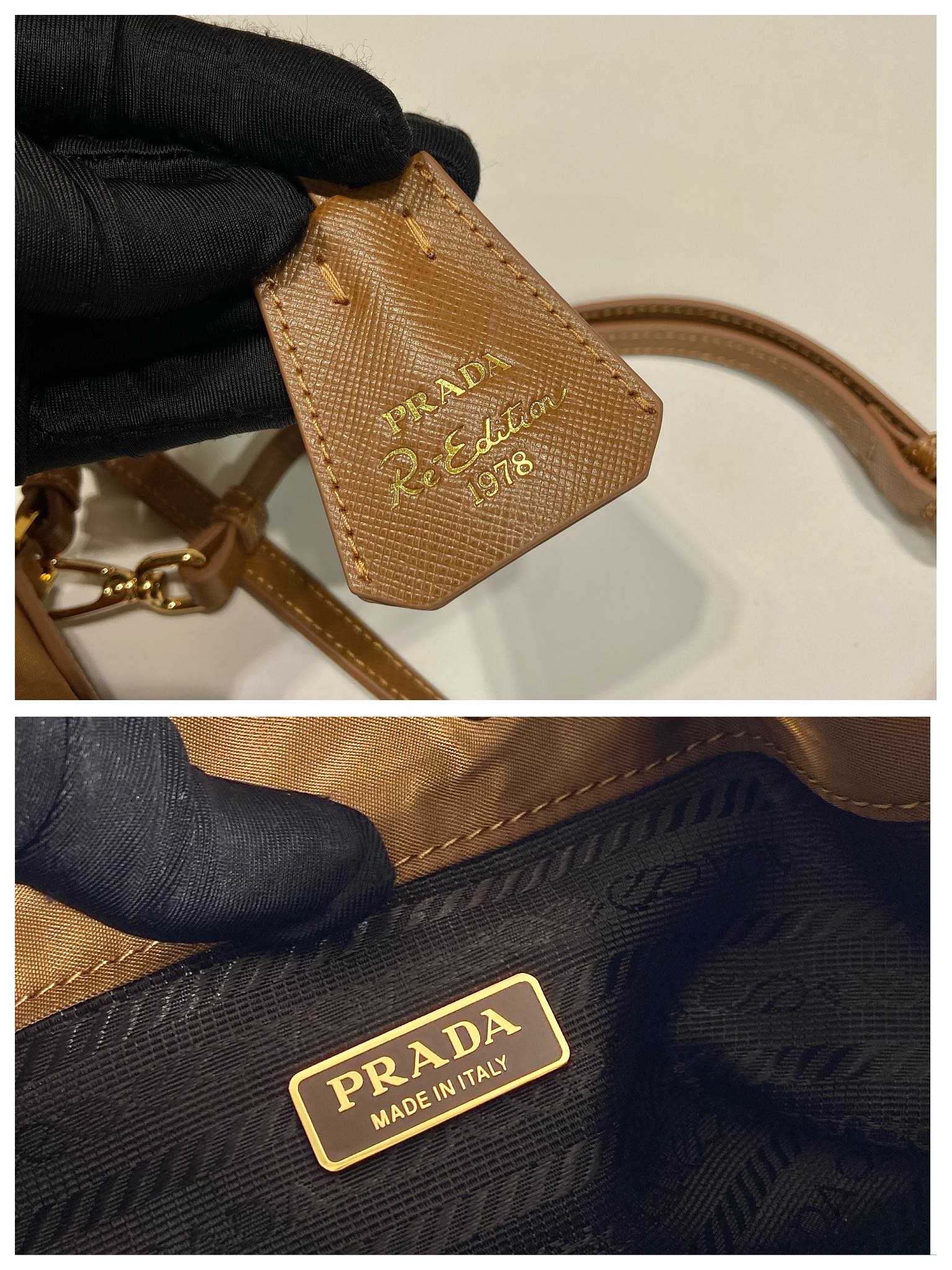 Pra*a 1be067 bucket bag-15.5*19.5*10cm