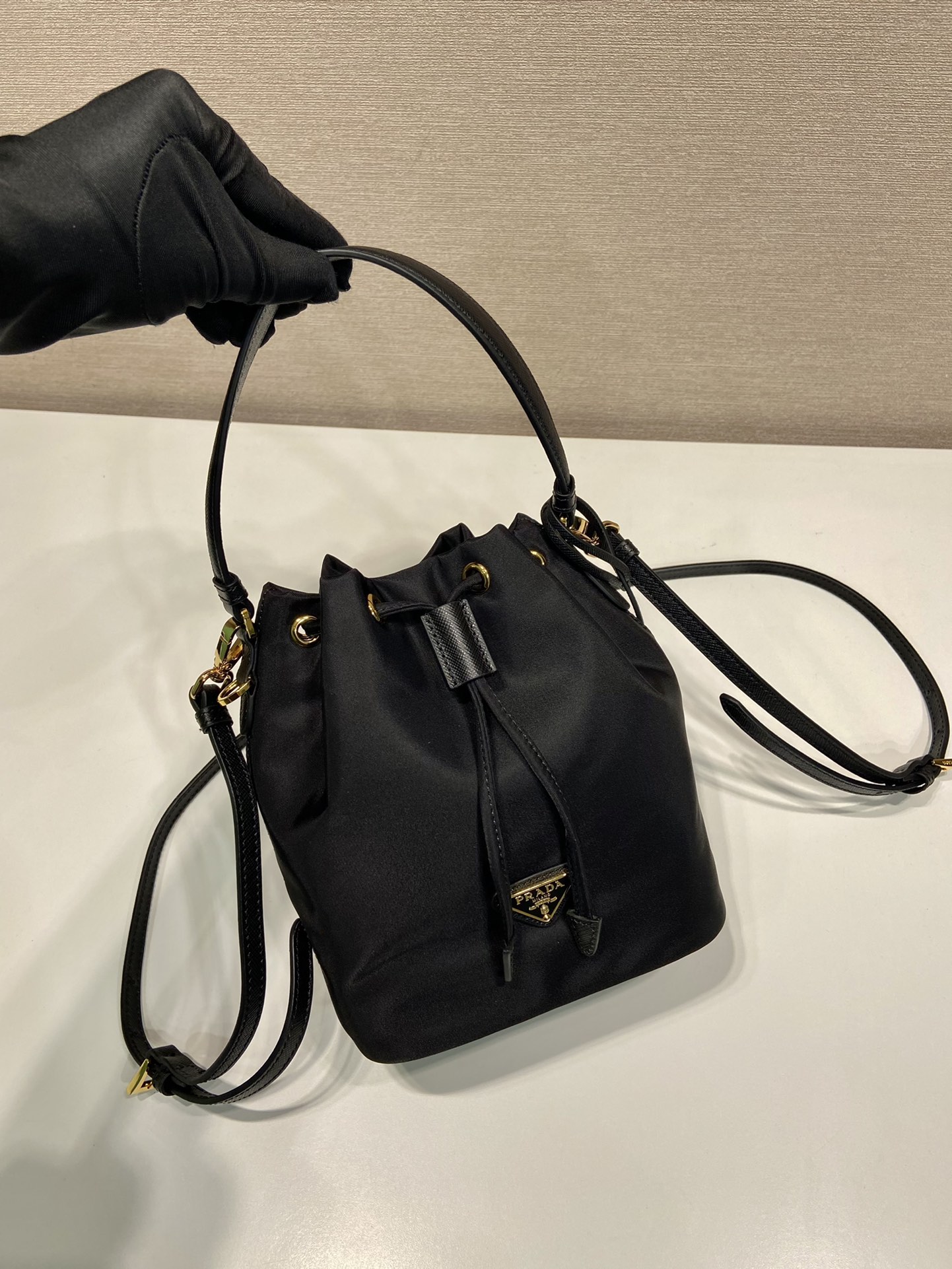 Pra*a 1be067 bucket bag-15.5*19.5*10cm