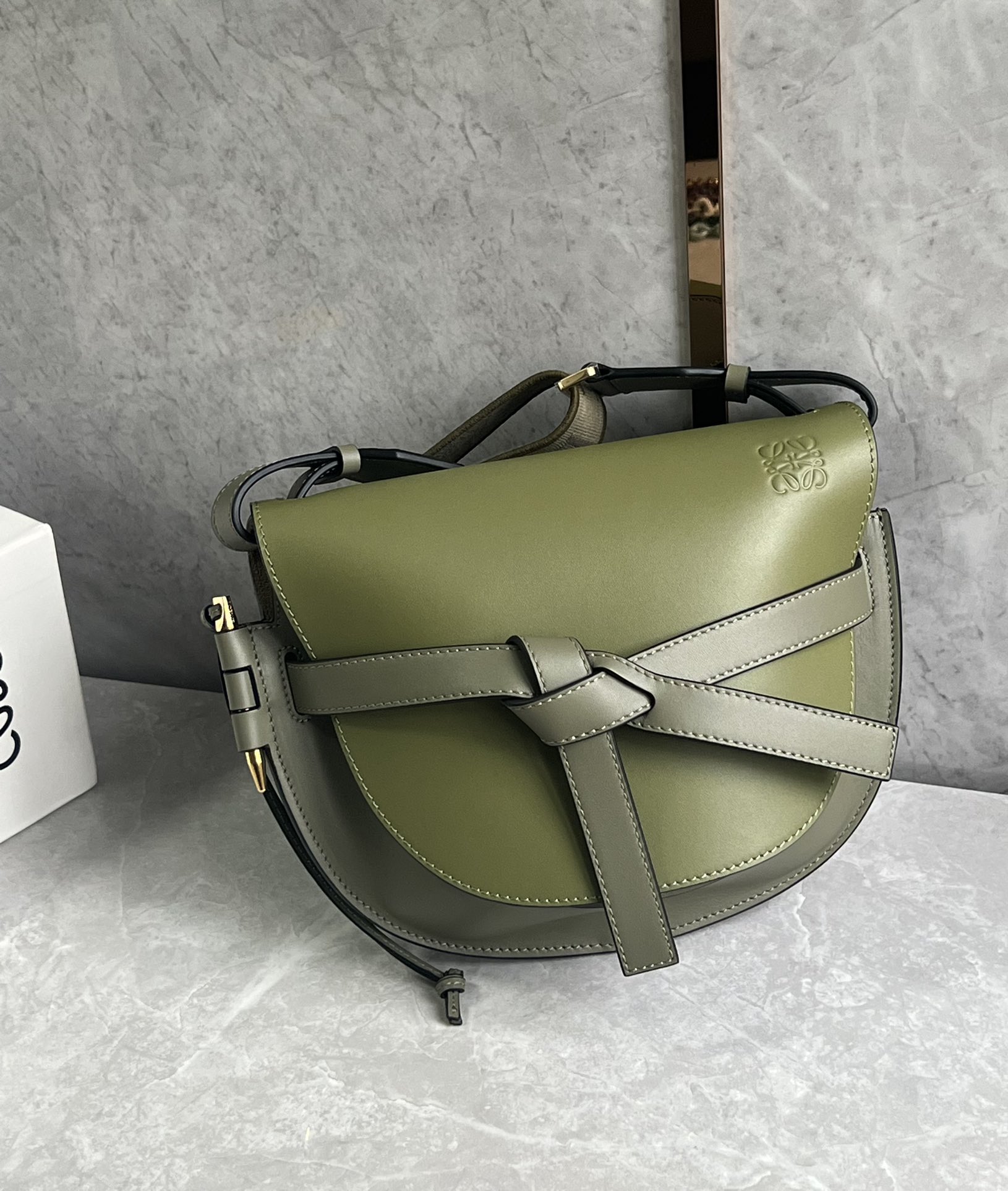 L0ew* puzzle gatedual bag-25*19*11.5cm