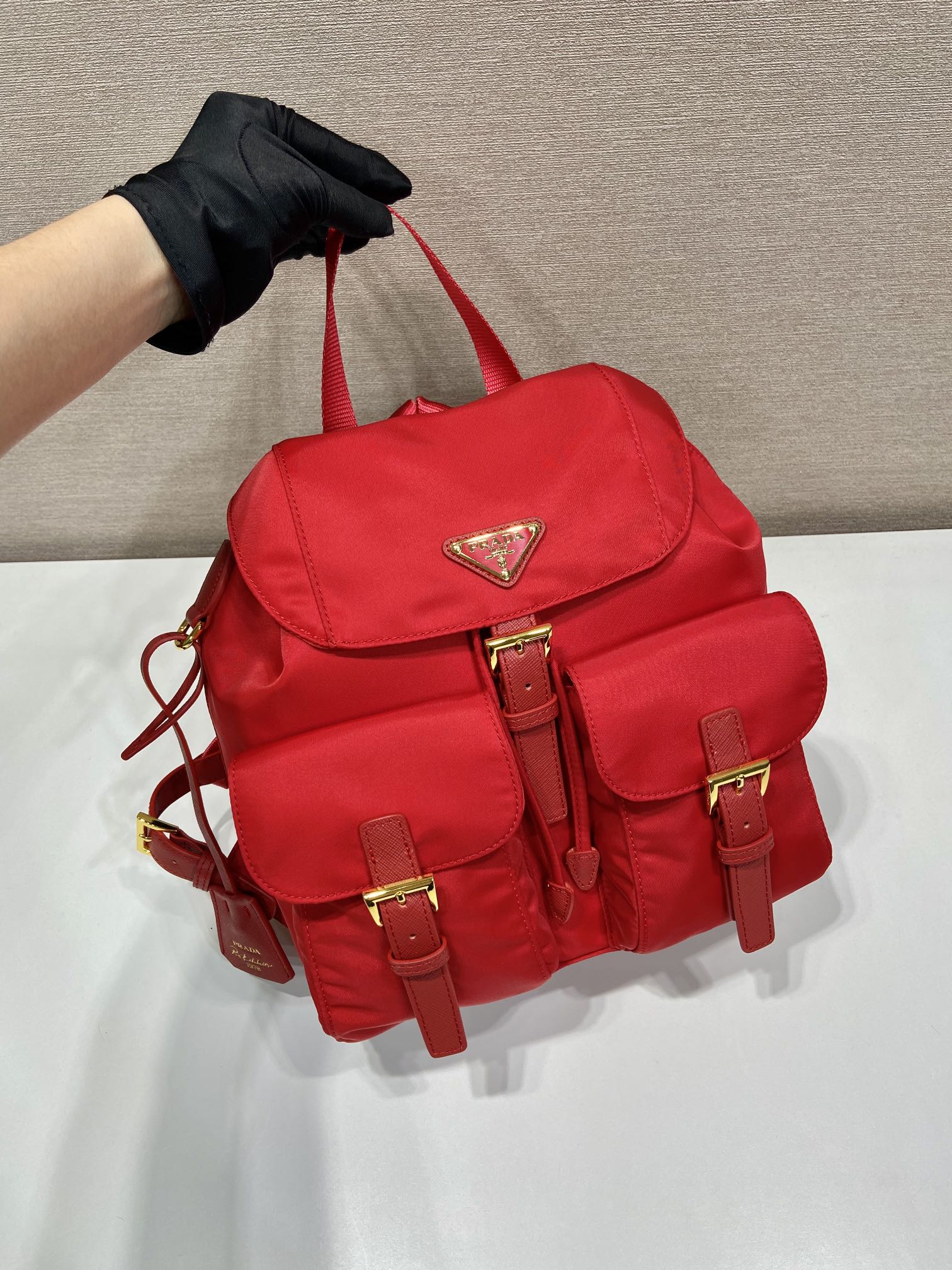 Pra*a re-nylon 1bz677 backpack-12*23.5*28cm