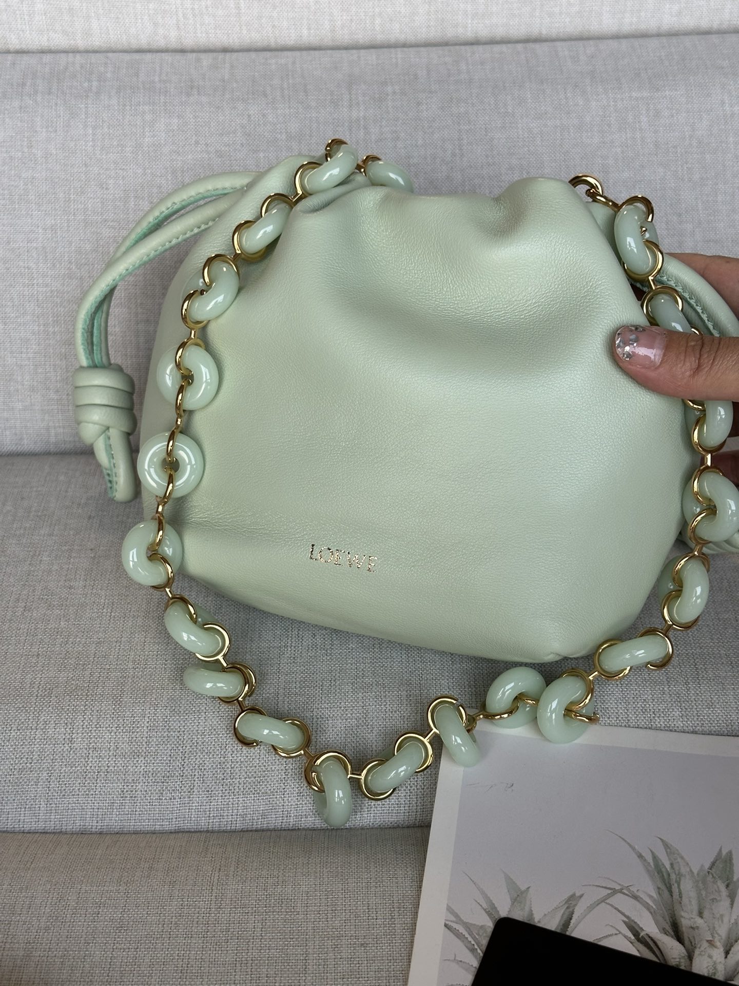 L0ew* flamenco purse 23*5.5*17cm