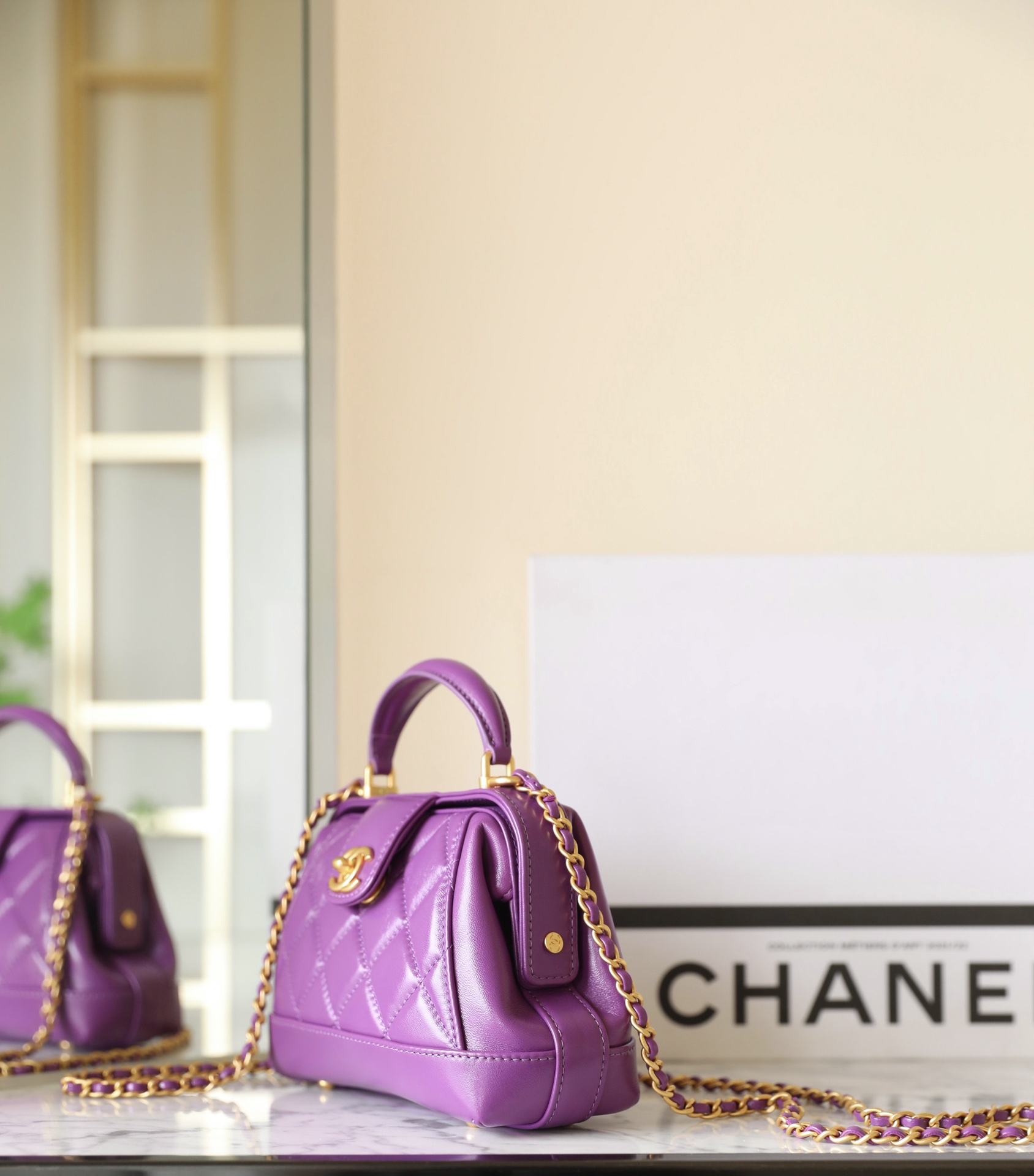Ch@nel Bag With Top Handle-12*18*7CM