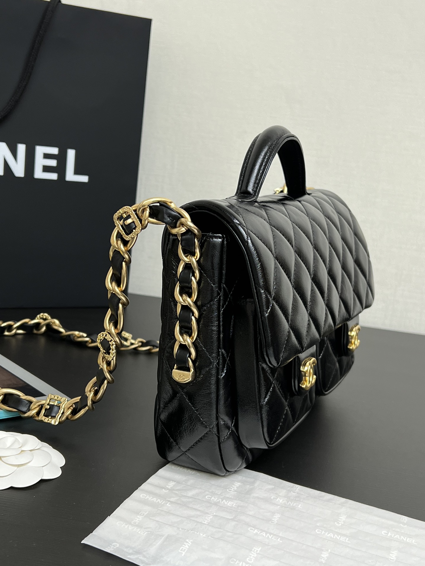 Ch@nel 24A Double Pocket Messenger Bag-24*15*6.5CM