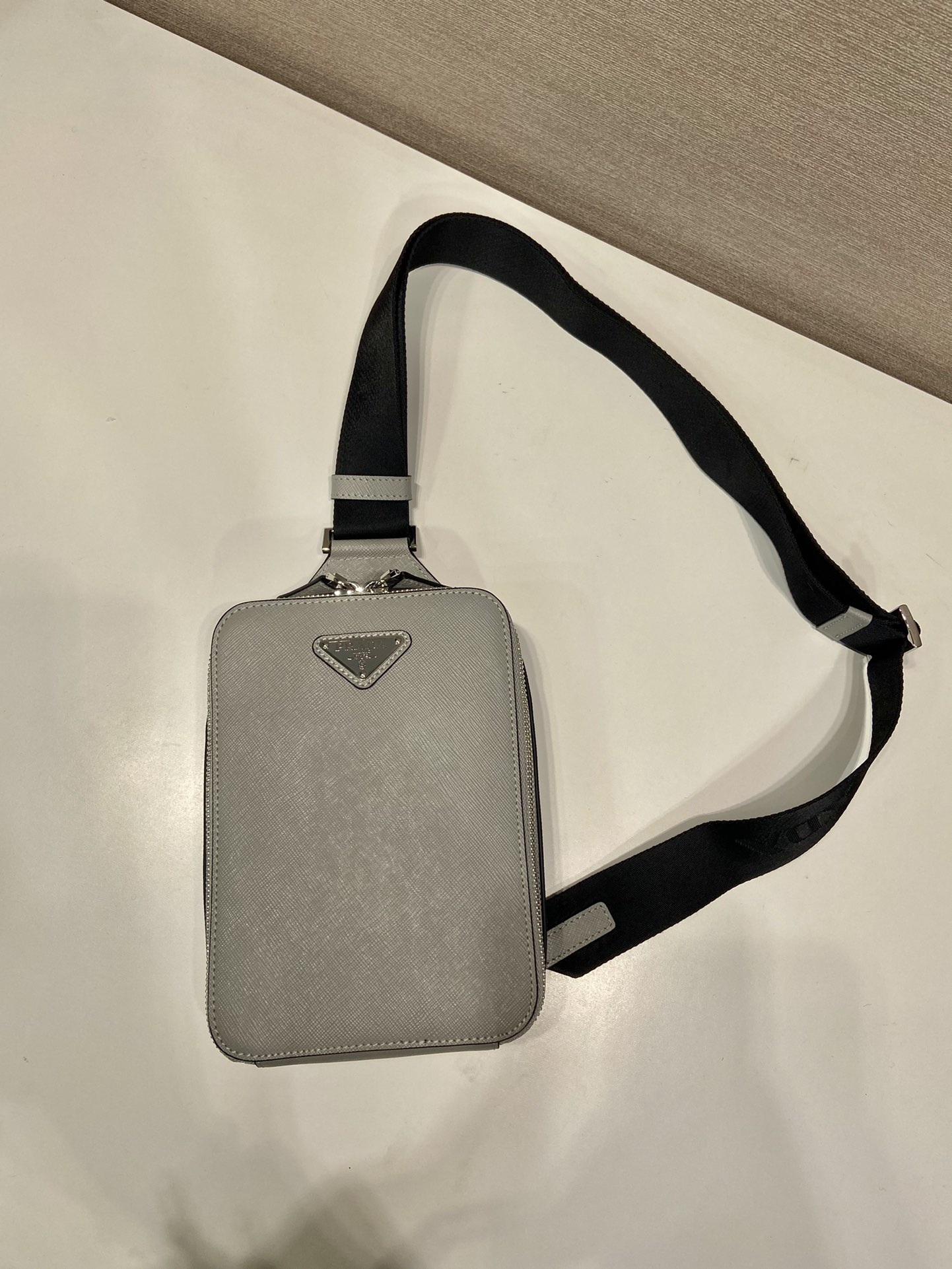Pra*a 2vz106 Pra*a brique saffiano leather bag-14*20*5cm