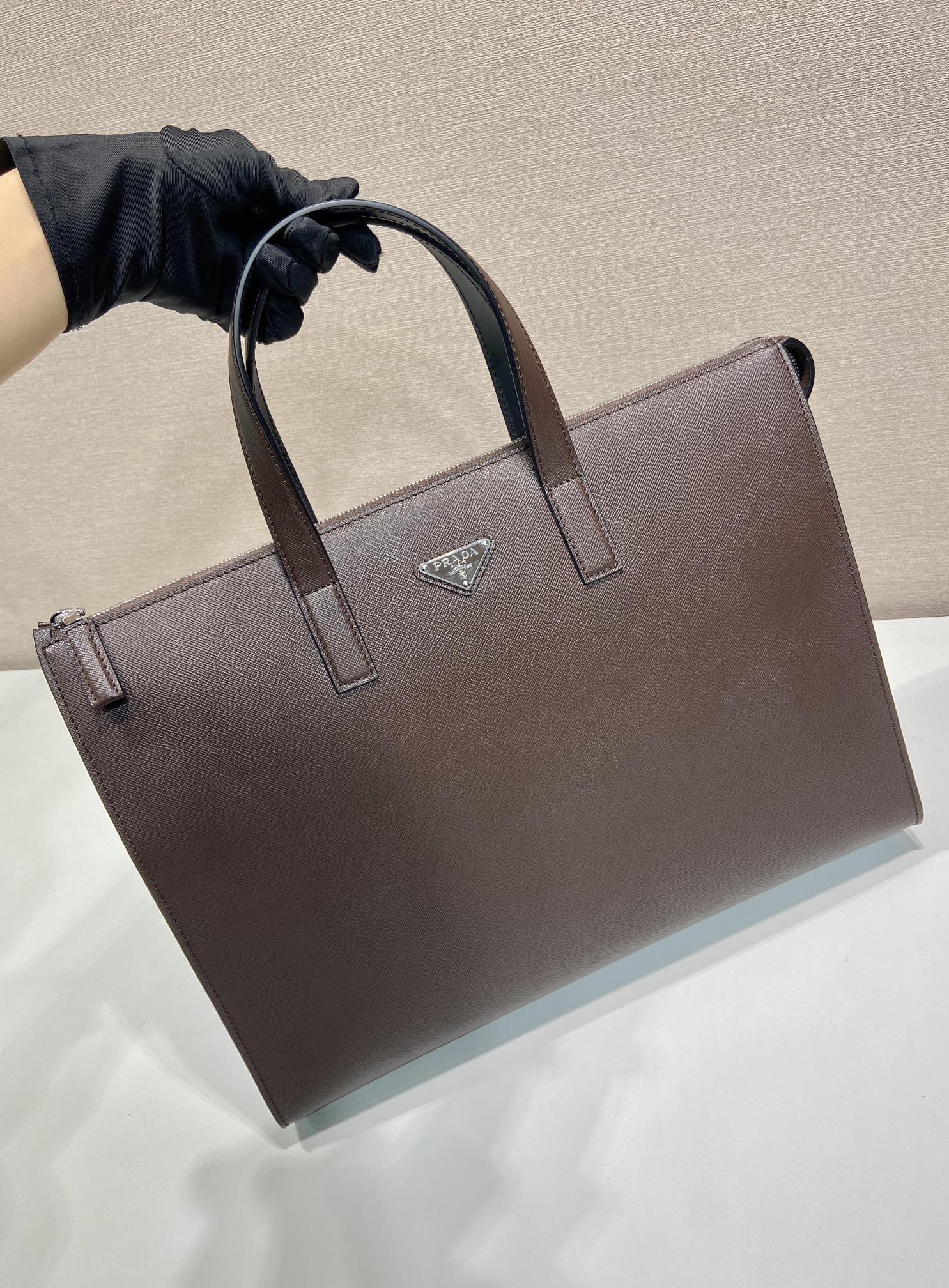 Pra*a 2vg039 saffiano leather tote bag-40*40*9cm