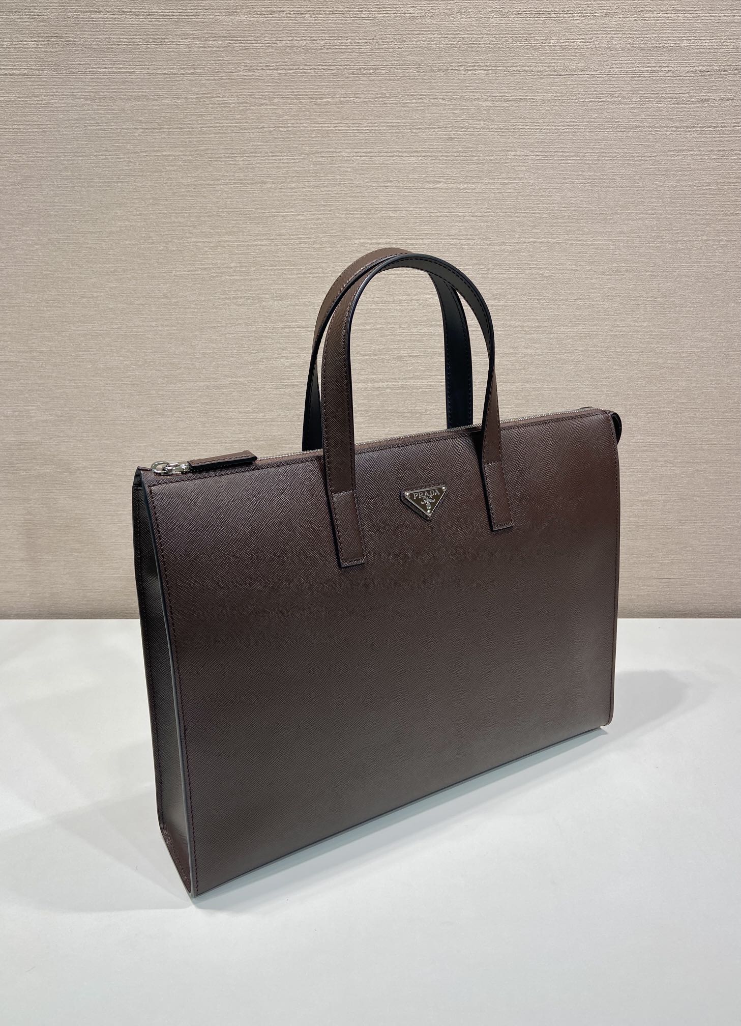 Pra*a 2vg039 saffiano leather tote bag-40*40*9cm