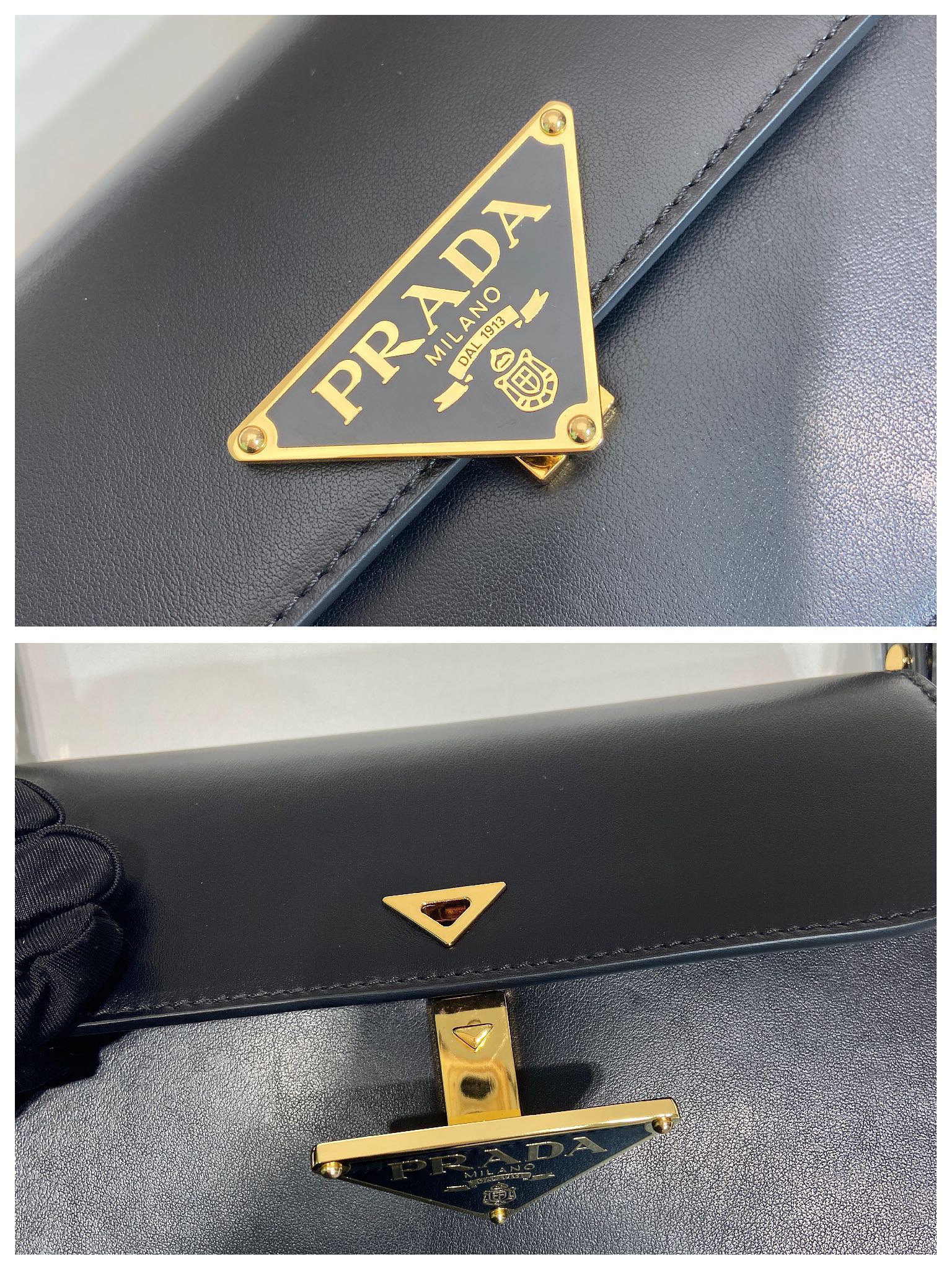 Pra*a leather shoulder bag-1bd366-22*14*6cm