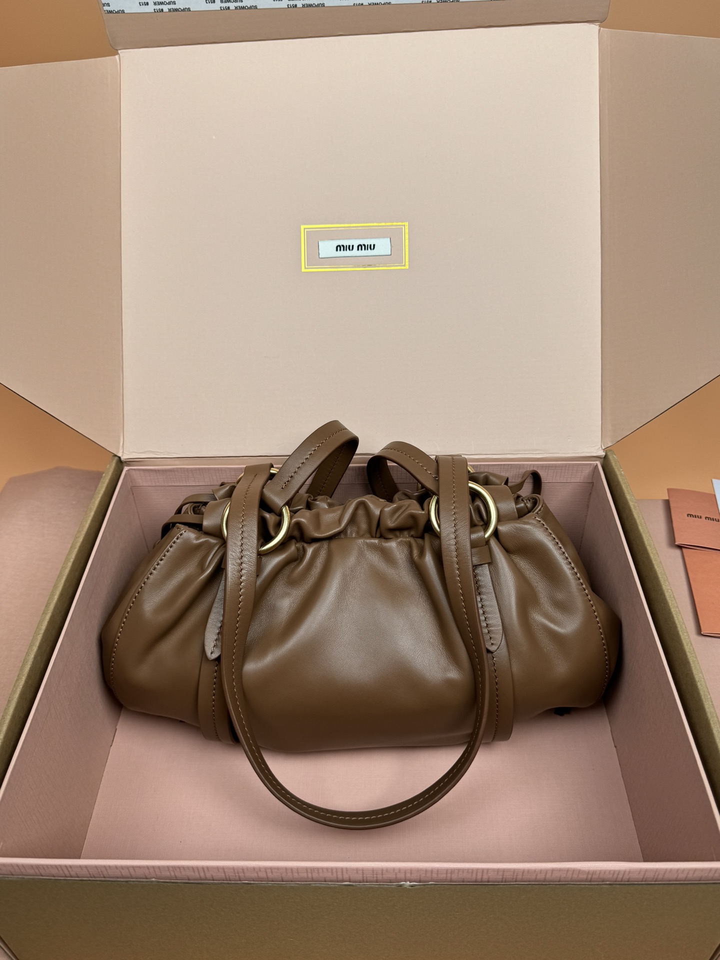 M1um1u joie nappa leather bag-32*16*10.5cm