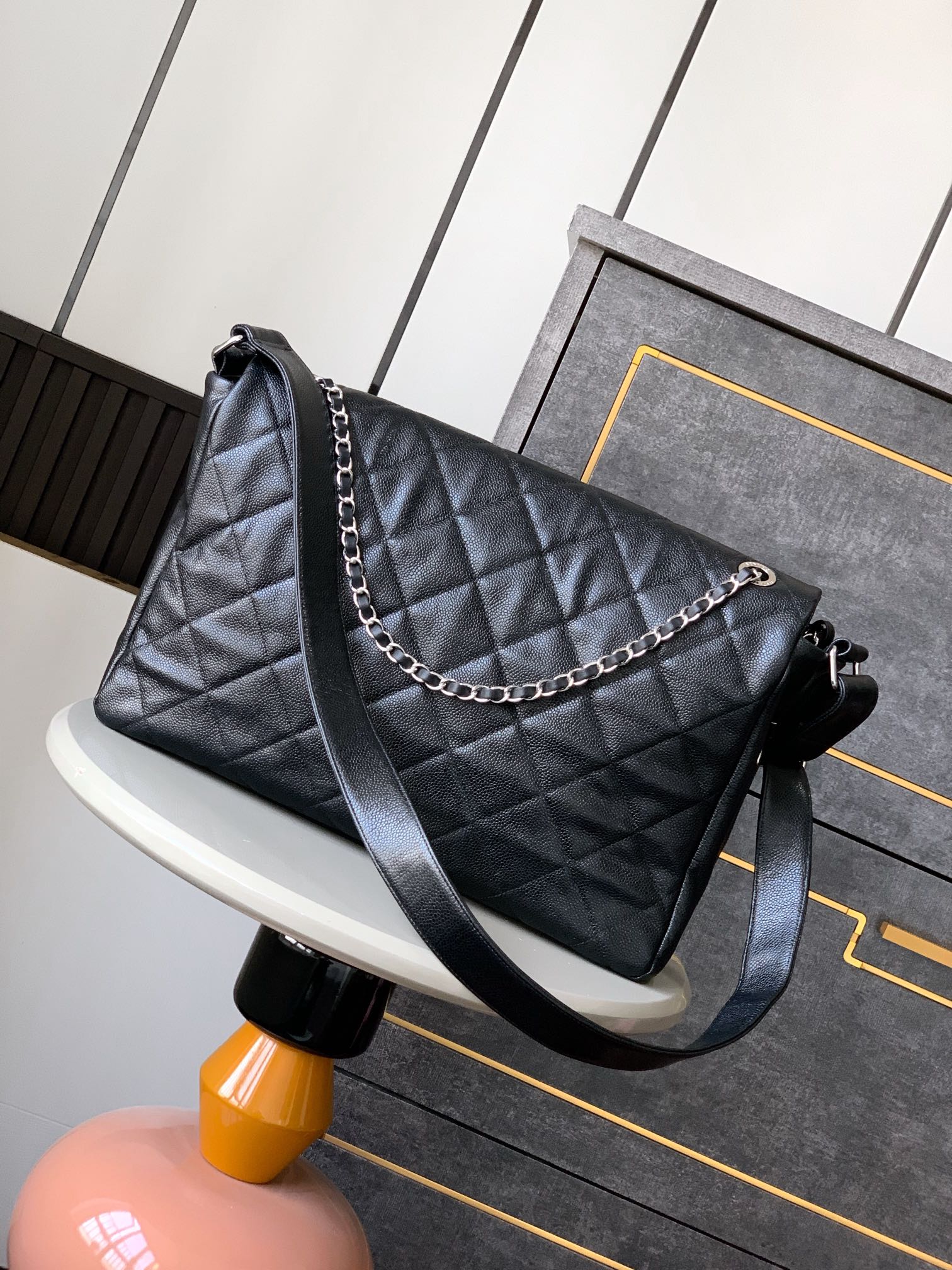 Ch@nel Black Cambon Large Tote-43CM