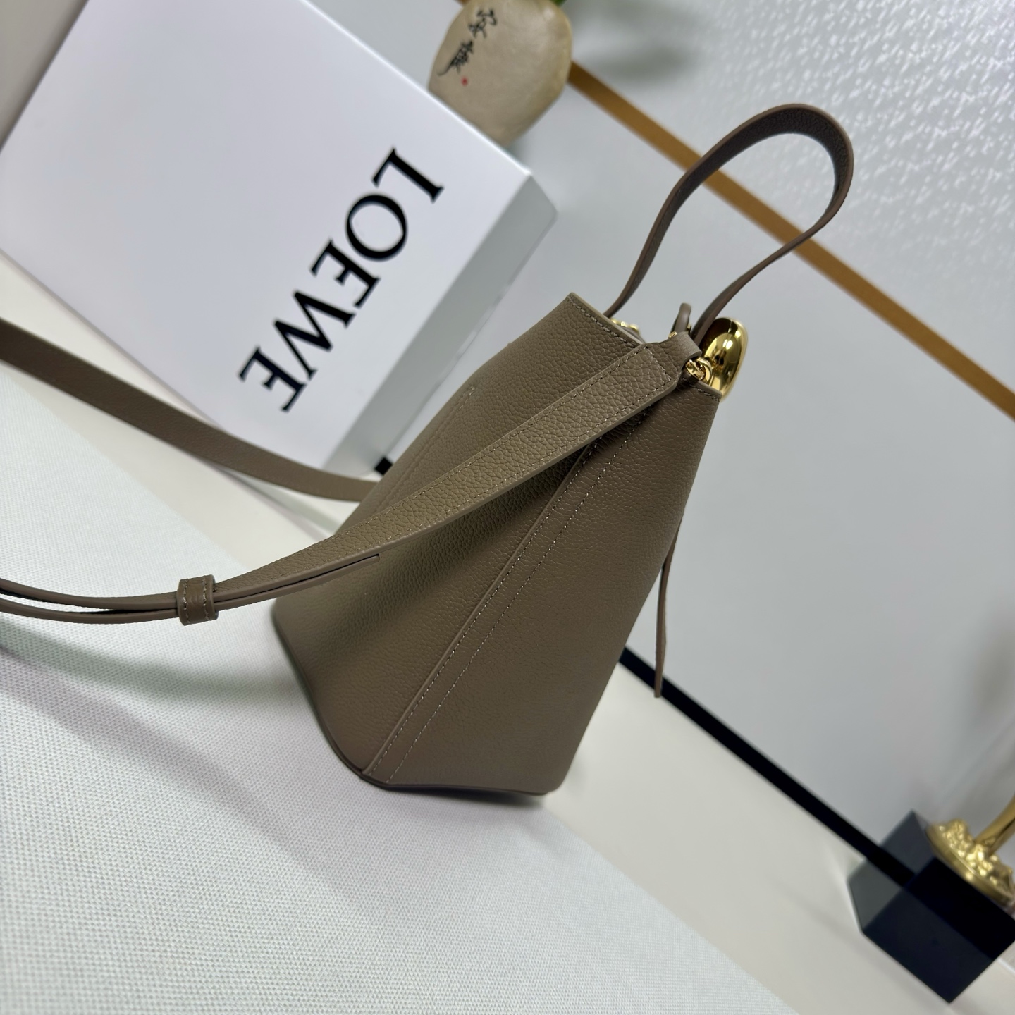 Lowee Mini Pebble Bucket Bag-16*16*19.5CM
