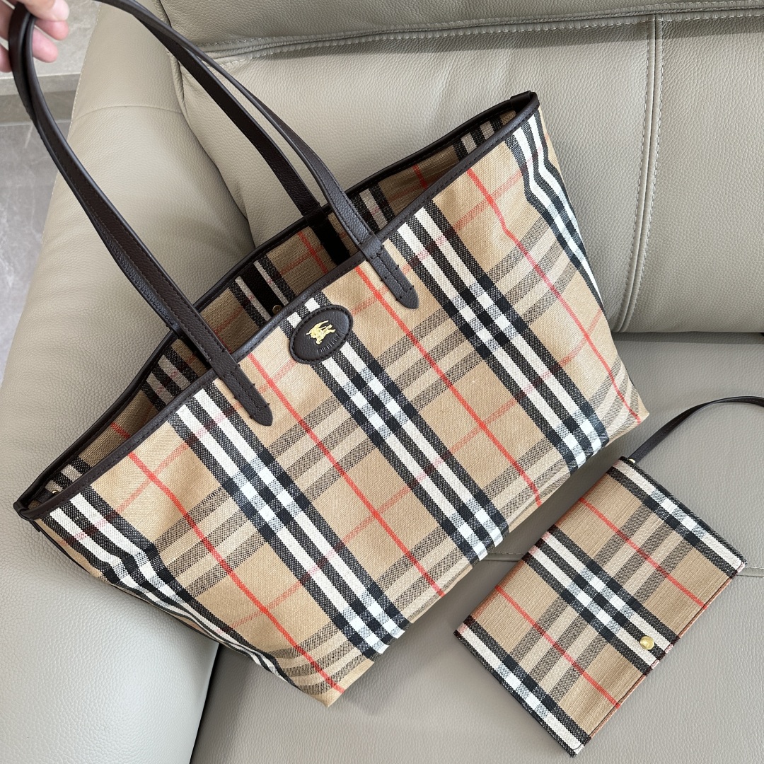 Bv*b*rry medium highlands tote in sand-38× 16.5 x 28cm