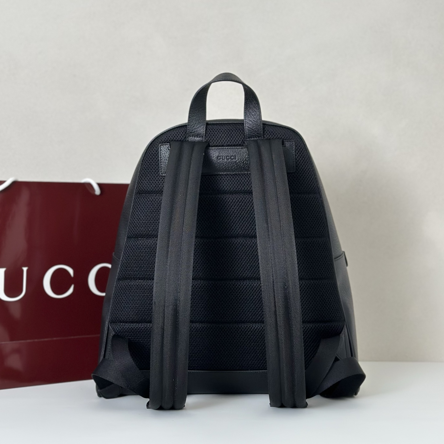 Gvc*1 ophidia medium backpack in black soft leather-36.5*41*18cm
