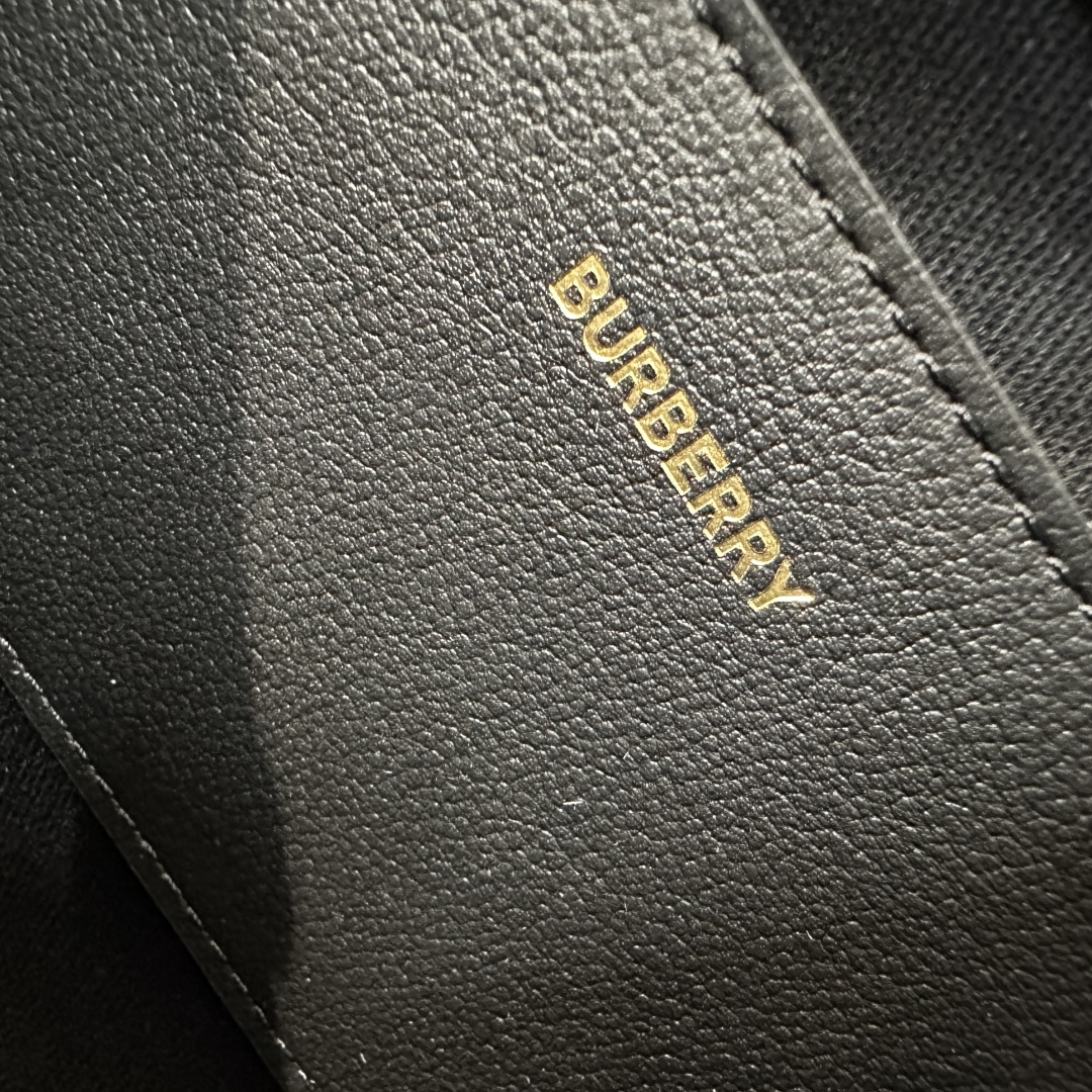 Bv*b*rry canvas & leather tote-21/20/13cm