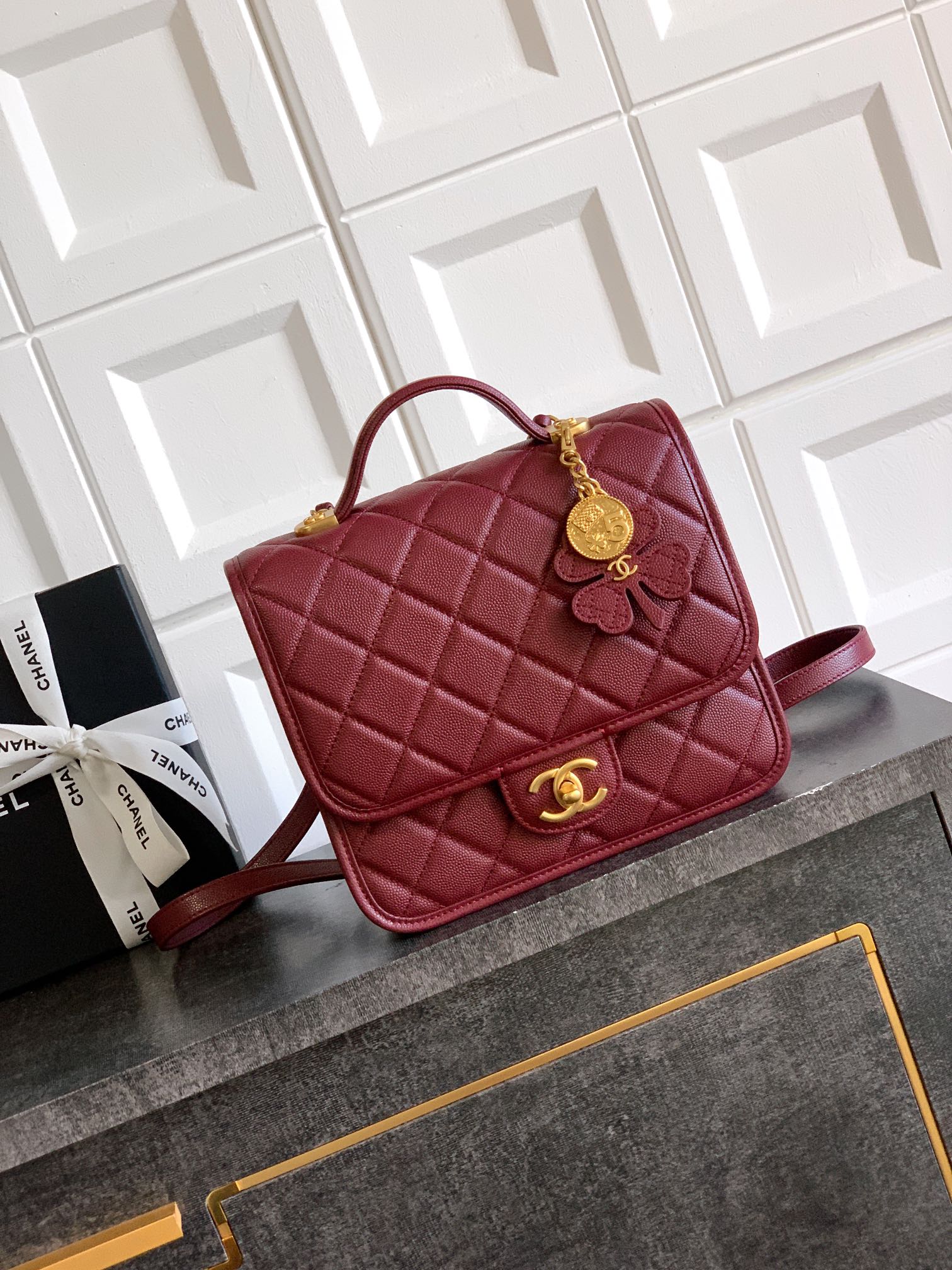 Ch@nel Flap Bag- 22x19.5x7CM