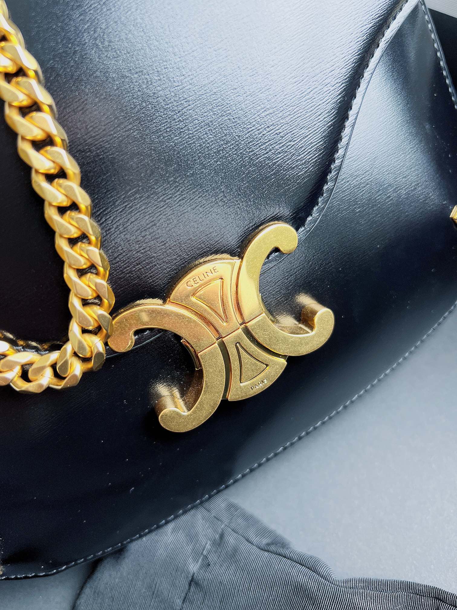 Ce**e triomphe chain square bag-24.5*17*4cm