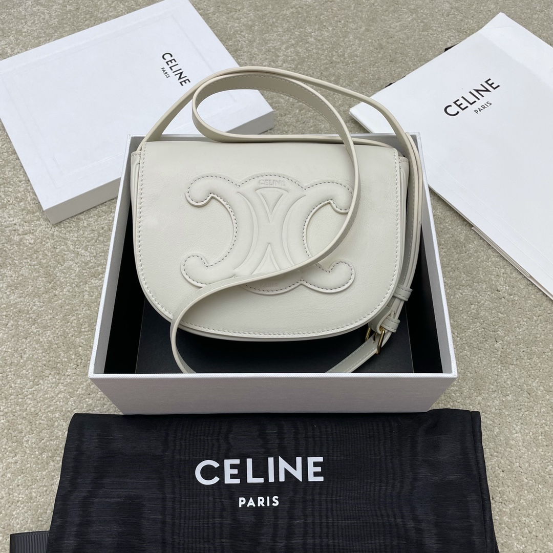 Ce**e folco cuir triomphe bag-18.5*15*7cm